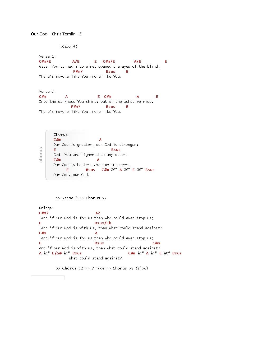 Hillsong this is our god chords